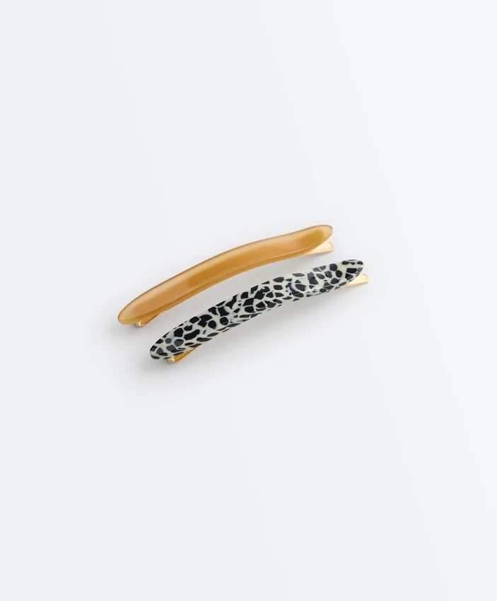 2 barrettes pour accessoires cheveux imprimées 2 barrettes pour accessoires cheveux imprimées