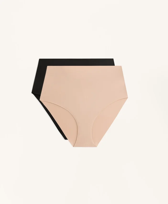 2 culottes classiques taille haute à maintien moyen en mélange de polyamide 2 culottes classiques taille haute à maintien moyen en mélange de polyamide