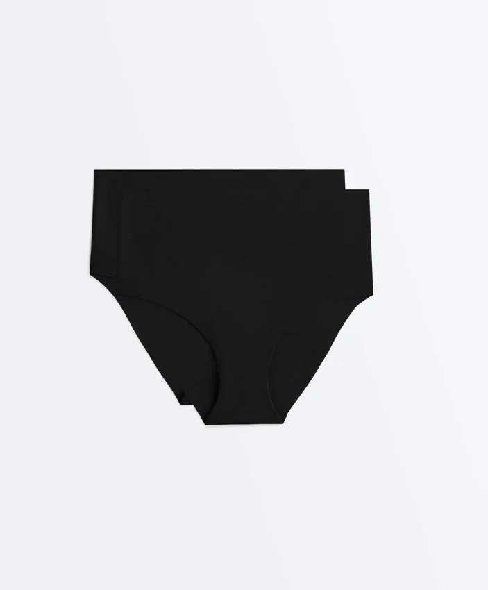 2 culottes classiques taille moyenne invisibles en mélange de polyamide 2 culottes classiques taille moyenne invisibles en mélange de polyamide