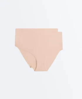 2 culottes classiques taille moyenne invisibles en mélange de polyamide