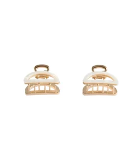 2 mini-barrettes pour accessoires cheveux métalliques
