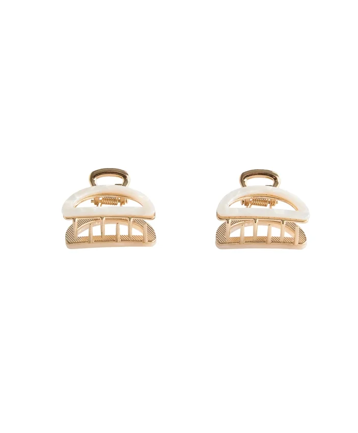 2 mini-barrettes pour accessoires cheveux métalliques 2 mini-barrettes pour accessoires cheveux métalliques