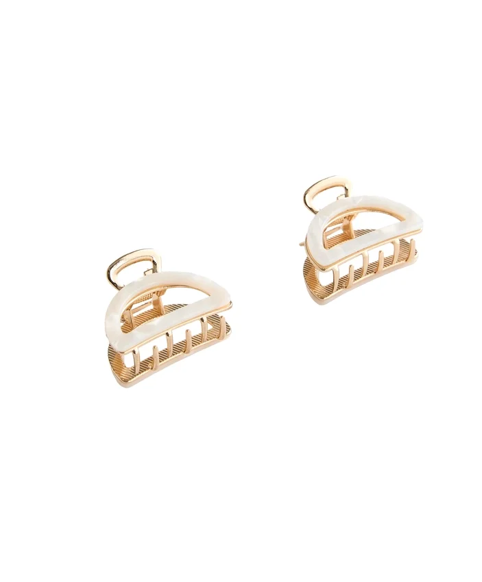 2 mini-barrettes pour accessoires cheveux métalliques 2 mini-barrettes pour accessoires cheveux métalliques