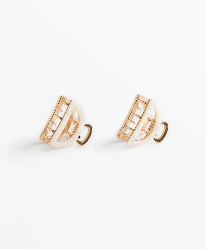 2 mini-barrettes pour accessoires cheveux métalliques 2 mini-barrettes pour accessoires cheveux métalliques