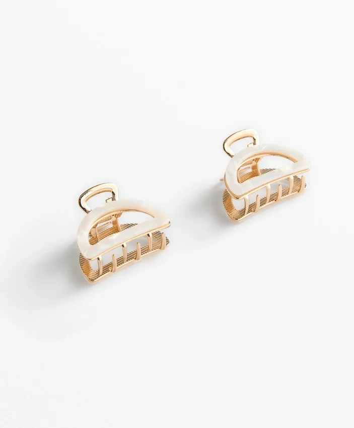 2 mini-barrettes pour accessoires cheveux métalliques 2 mini-barrettes pour accessoires cheveux métalliques