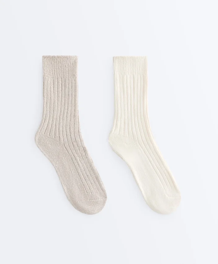 2 paires de chaussettes classiques à côtes 2 paires de chaussettes classiques à côtes