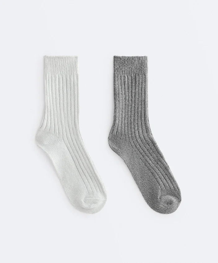 2 paires de chaussettes classiques à côtes 2 paires de chaussettes classiques à côtes