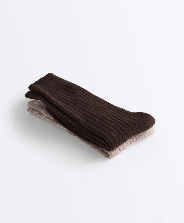 2 paires de chaussettes classiques à côtes 2 paires de chaussettes classiques à côtes