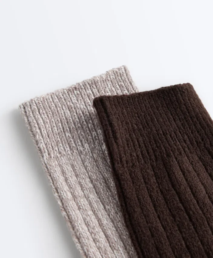 2 paires de chaussettes classiques à côtes 2 paires de chaussettes classiques à côtes