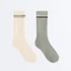 2 paires de chaussettes classiques en coton mélangé pour le yoga et le Pilates 2 paires de chaussettes classiques en coton mélangé pour le yoga et le Pilates