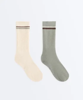2 paires de chaussettes classiques en coton mélangé pour le yoga et le Pilates