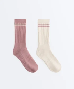 2 paires de chaussettes classiques en coton mélangé pour le yoga et le Pilates