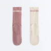 2 paires de chaussettes classiques en coton mélangé pour le yoga et le Pilates 2 paires de chaussettes classiques en coton mélangé pour le yoga et le Pilates