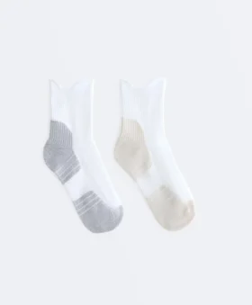 2 paires de chaussettes de course mi-mollet en mélange de polyamide