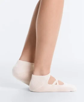 2 paires de chaussettes de sport en coton mélangé pour le yoga et le Pilates avec bandes croisées