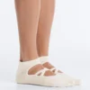 2 paires de chaussettes de yoga et de Pilates en coton mélangé avec sangles croisées 2 paires de chaussettes de yoga et de Pilates en coton mélangé avec sangles croisées