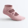 2 paires de chaussettes de yoga et de Pilates en coton mélangé avec sangles croisées 2 paires de chaussettes de yoga et de Pilates en coton mélangé avec sangles croisées