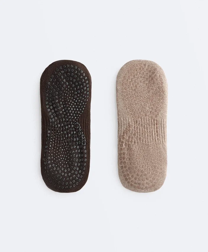 2 paires de chaussettes en coton mélangé pour le yoga et le Pilates 2 paires de chaussettes en coton mélangé pour le yoga et le Pilates