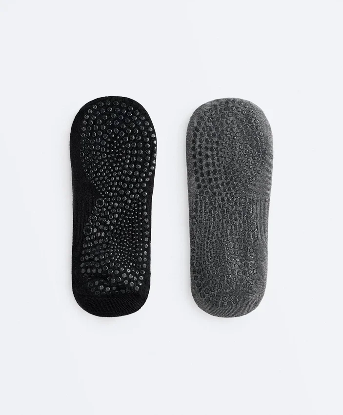 2 paires de chaussettes en coton mélangé pour le yoga et le Pilates 2 paires de chaussettes en coton mélangé pour le yoga et le Pilates