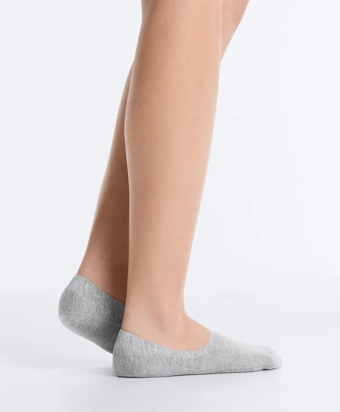 2 paires de chaussettes invisibles à côtes en mélange de coton, coupe haute 2 paires de chaussettes invisibles à côtes en mélange de coton, coupe haute