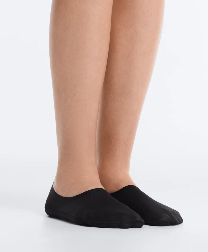 2 paires de chaussettes invisibles à côtes en mélange de coton, coupe haute 2 paires de chaussettes invisibles à côtes en mélange de coton, coupe haute