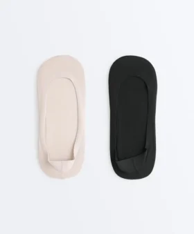 2 paires de chaussettes invisibles en coton mélangé à coupe basse