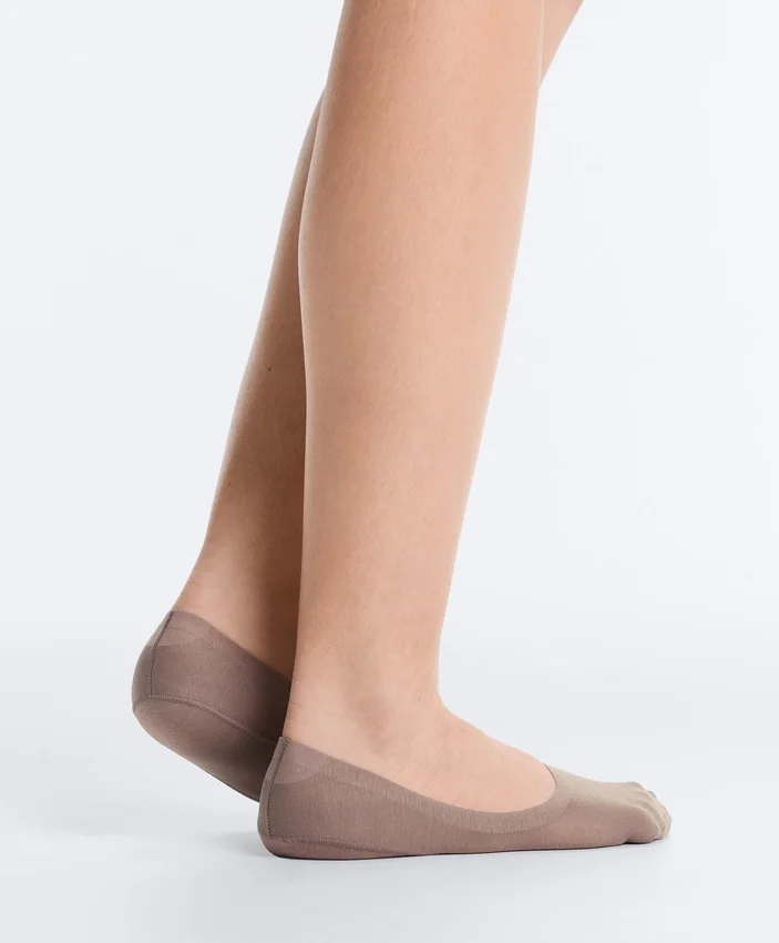 2 paires de chaussettes invisibles en coton mélangé à côtes, coupe mi-longue 2 paires de chaussettes invisibles en coton mélangé à côtes, coupe mi-longue