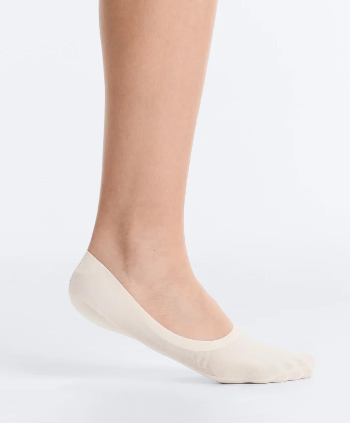 2 paires de chaussettes invisibles en coton mélangé à côtes, coupe mi-longue 2 paires de chaussettes invisibles en coton mélangé à côtes, coupe mi-longue
