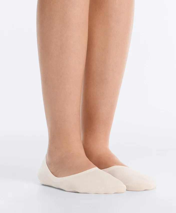 2 paires de chaussettes invisibles en coton mélangé à côtes, coupe mi-longue 2 paires de chaussettes invisibles en coton mélangé à côtes, coupe mi-longue
