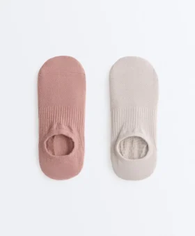 2 paires de chaussettes invisibles en coton mélangé pour le yoga et le Pilates
