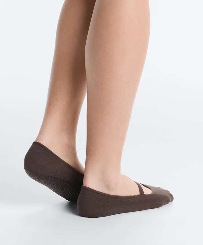 2 paires de chaussettes invisibles en coton mélangé pour le yoga et le Pilates avec bande croisée 2 paires de chaussettes invisibles en coton mélangé pour le yoga et le Pilates avec bande croisée