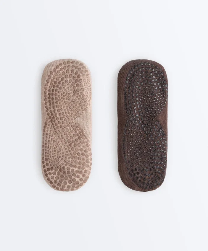2 paires de chaussettes invisibles en coton mélangé pour le yoga et le Pilates avec bande croisée 2 paires de chaussettes invisibles en coton mélangé pour le yoga et le Pilates avec bande croisée