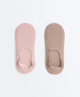 2 paires de chaussettes invisibles en coton à tige haute