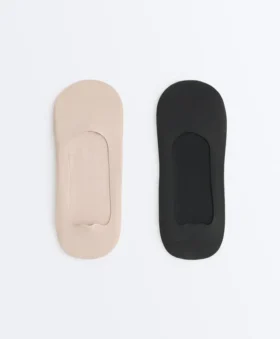 2 paires de chaussettes invisibles en microfibre à coupe mi-longue