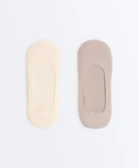 2 paires de chaussettes invisibles mi-haut en mélange de coton