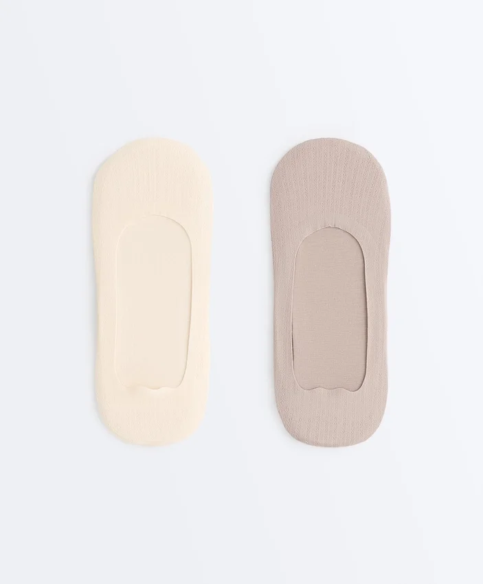 2 paires de chaussettes invisibles mi-haut en mélange de coton 2 paires de chaussettes invisibles mi-haut en mélange de coton