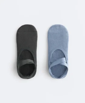 2 paires de chaussettes rembourrées en coton mélangé pour le yoga et le Pilates avec sangles croisées 2 paires de chaussettes rembourrées en coton mélangé pour le yoga et le Pilates avec sangles croisées