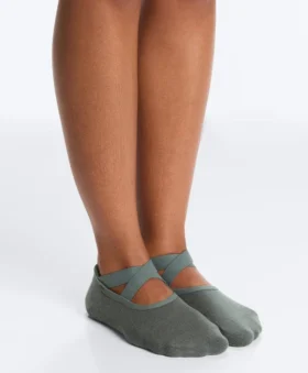 2 paires de chaussettes rembourrées en coton mélangé pour le yoga et le Pilates avec sangles croisées 2 paires de chaussettes rembourrées en coton mélangé pour le yoga et le Pilates avec sangles croisées