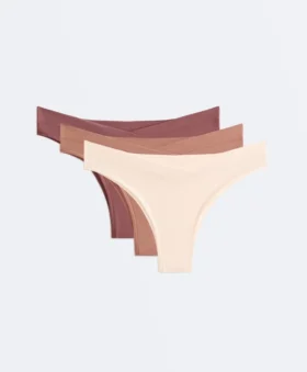 3 culottes brésiliennes à coupe en V en mélange de modal