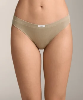 3 Culottes brésiliennes en mélange de coton avec logo en côtes