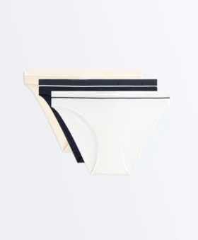3 culottes classiques en coton mélangé à côtes