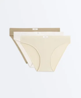 3 culottes classiques en coton mélangé à côtes avec logo