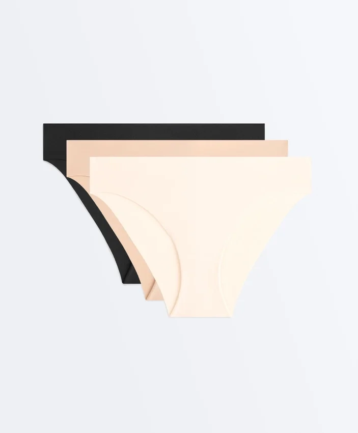 3 culottes classiques invisibles en mélange de coton 3 culottes classiques invisibles en mélange de coton