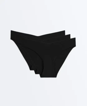 3 culottes de bain classiques en mélange de polyamide sans coutures et à découpe en V