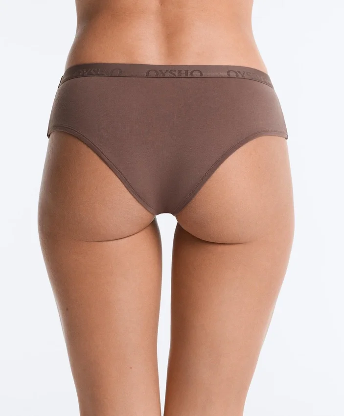 3 culottes taille basse en mélange de coton avec logo 3 culottes taille basse en mélange de coton avec logo