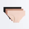 3 culottes taille basse en mélange de polyamide avec logo