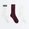 3 paires de chaussettes classiques en mélange de coton 3 paires de chaussettes classiques en mélange de coton