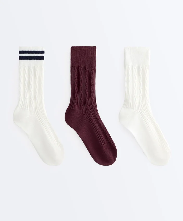 3 paires de chaussettes classiques en mélange de coton 3 paires de chaussettes classiques en mélange de coton