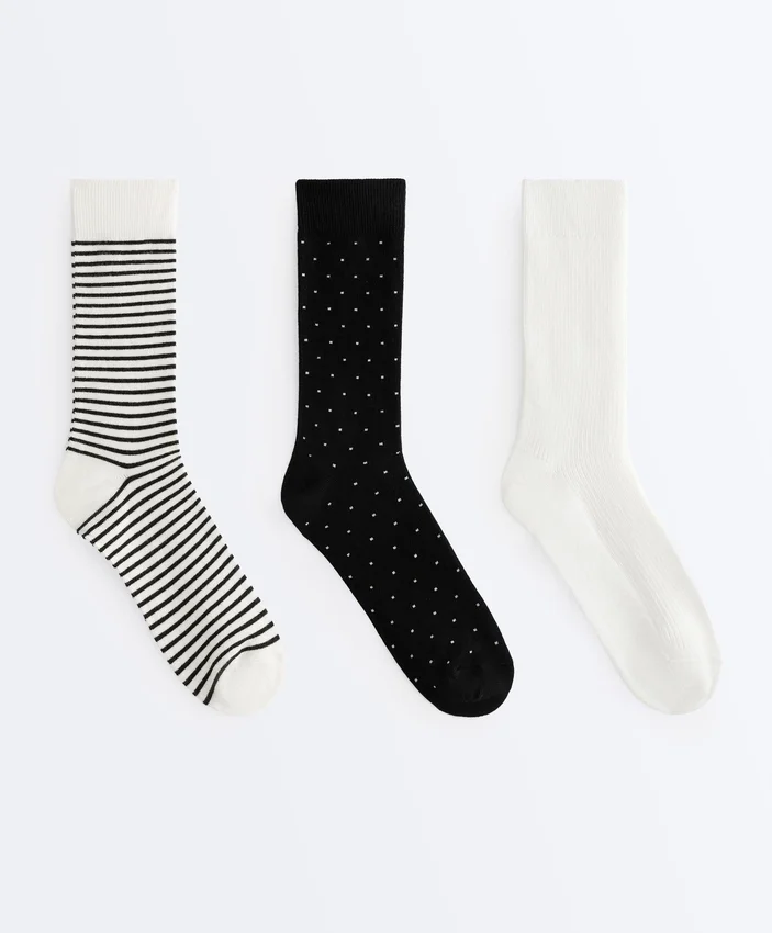 3 paires de chaussettes classiques en mélange de coton 3 paires de chaussettes classiques en mélange de coton