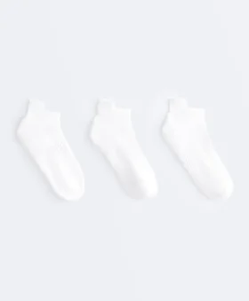 3 paires de chaussettes de sport mi-mollet en coton mélangé avec languette au talon